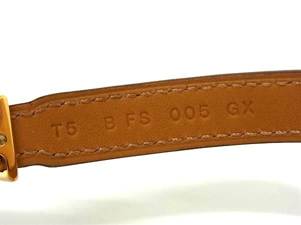 Hermes Trench Leather Gold Bracelet Brown — view 4