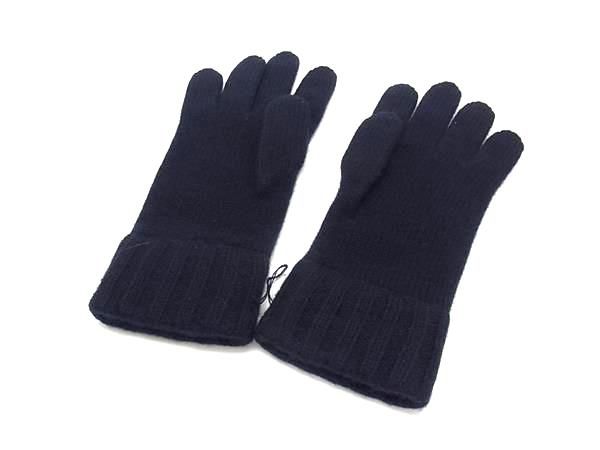 Hermes H Loop Cashmere 100% Gloves M Navy — view 2