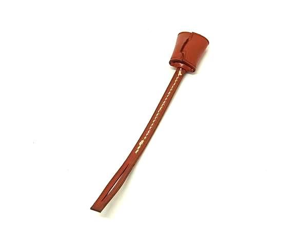 Hermes Leather Silver Bag Charm Key Holder Brown — view 2