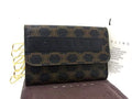 Celine Macadam Pattern Leather Key Case Black Brown Key Holder