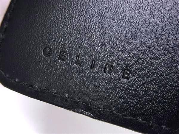 Celine Macadam Pattern Leather Key Case Black Brown Key Holder — view 4
