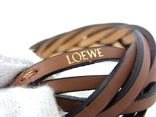 Loewe Braided Leather Bangle Brown Bracelet — view 3
