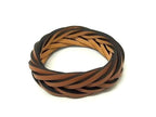 Loewe Braided Leather Bangle Brown Bracelet