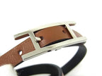 Hermes Behapi Double Tour Leather Reversible Silver Bracelet — view 3