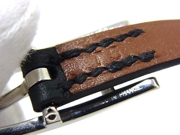Hermes Behapi Double Tour Leather Reversible Silver Bracelet — view 5