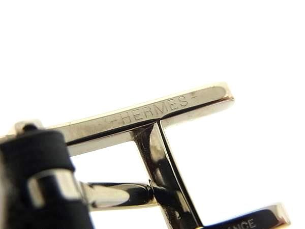 Hermes Behapi Double Tour Leather Reversible Silver Bracelet — view 4