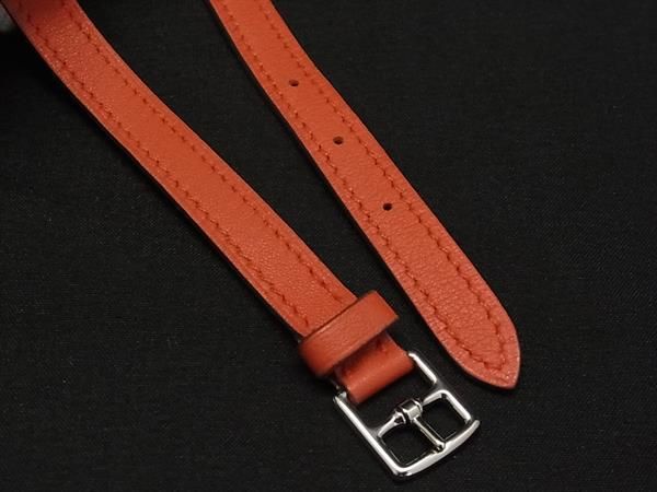 Hermes Etriviere Leather Silver Bracelet Red — view 3