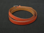 Hermes Etriviere Leather Silver Bracelet Red — view 2