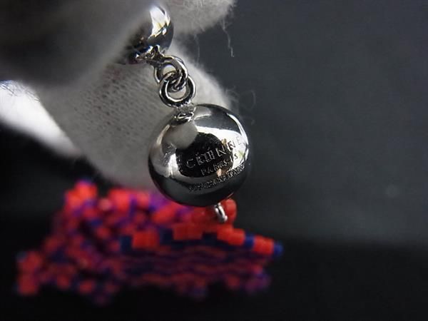 Celine Beads Earrings Red Navy — view 3