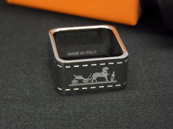Hermes Bolduc Scarf Ring Closure Silver