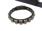 Prada Saffiano Leather Studded Bracelet Black