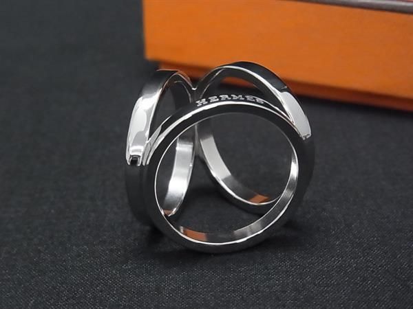 Hermes Trio Scarf Ring Closure Silver