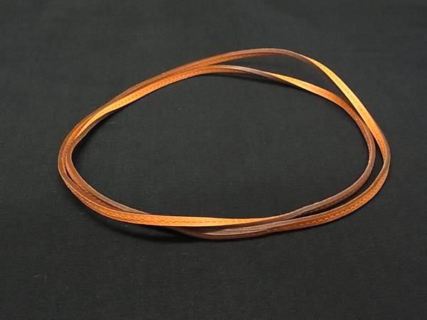 Hermes Lanieres Leather Choker Necklace Orange — view 2