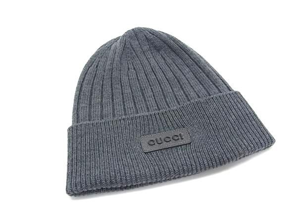 Gucci Wool 100% Knit Cap L Gray Hat