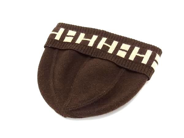 Hermes Martin Margiela Era H Logo Cashmere 100% Beanie Knit Cap ME Brown Hat — view 2