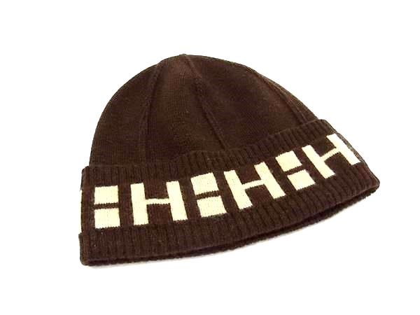 Hermes Martin Margiela Era H Logo Cashmere 100% Beanie Knit Cap ME Brown Hat