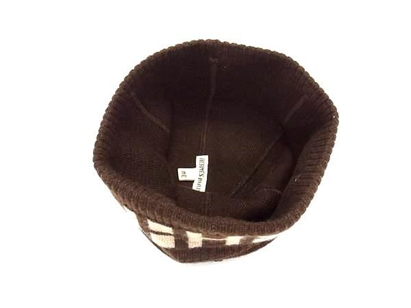 Hermes Martin Margiela Era H Logo Cashmere 100% Beanie Knit Cap ME Brown Hat — view 3