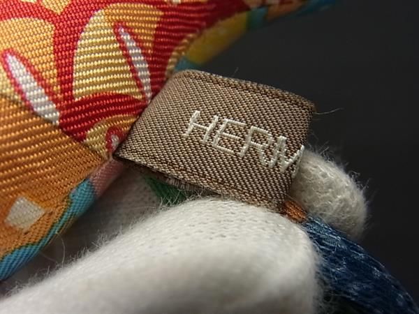 Hermes Petit H Canvas Dolphin Charm Key Holder Blue Multicolor — view 3