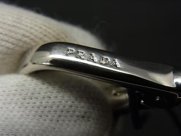 Prada Nancy Saffiano Leather Bag Charm Key Ring Gold — view 3