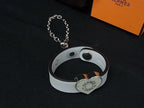 Hermes Leather Silver Heart Glove Holder White Gloves