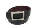Prada Saffiano Leather Silver Reversible 34/85 Black Bordeaux Belt