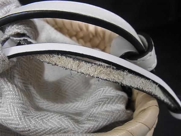Loewe Drawstring Basket Anagram Raffia Shoulder Bag Light Beige — view 7