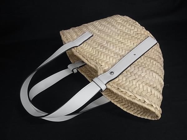 Loewe Anagram Basket Raffia Leather Tote Bag Beige — view 3