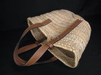 Loewe Basket Small Anagram Raffia Tote Bag Beige Brown — view 3