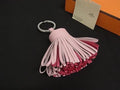 Hermes Carmen Leather Silver Key Holder Key Sling Bag Charm Pink