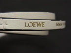 Loewe Anagram Twist Bangle Leather Bracelet Ivory Gold — view 4