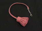 Hermes Carmencita Leather Silver Tassel Key Holder Charm Pink