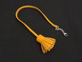 Hermes Carmencita Leather Silver Tassel Key Holder Charm Yellow