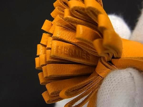 Hermes Carmencita Leather Silver Tassel Key Holder Charm Yellow — view 3