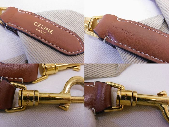 Celine Canvas Shoulder Strap Logo Greige — view 2