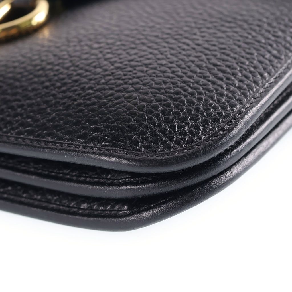 Dior CD Logo Shoulder Bag Black Leather Gold — view 5