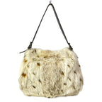 Fendi Shoulder Bag Mamma Bucket Ivory Dark Brown Leather Fur — view 3