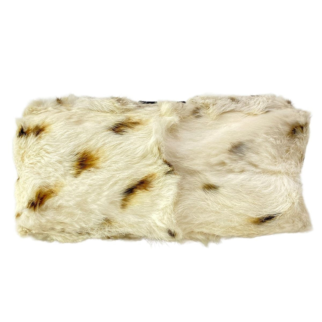 Fendi Shoulder Bag Mamma Bucket Ivory Dark Brown Leather Fur — view 5