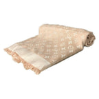 Louis Vuitton Shawl Monogram Denim Rose Wool Scarf