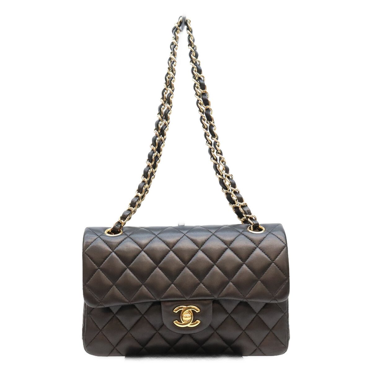 Chanel Black Lambskin Quilted 23 Shoulder Bag