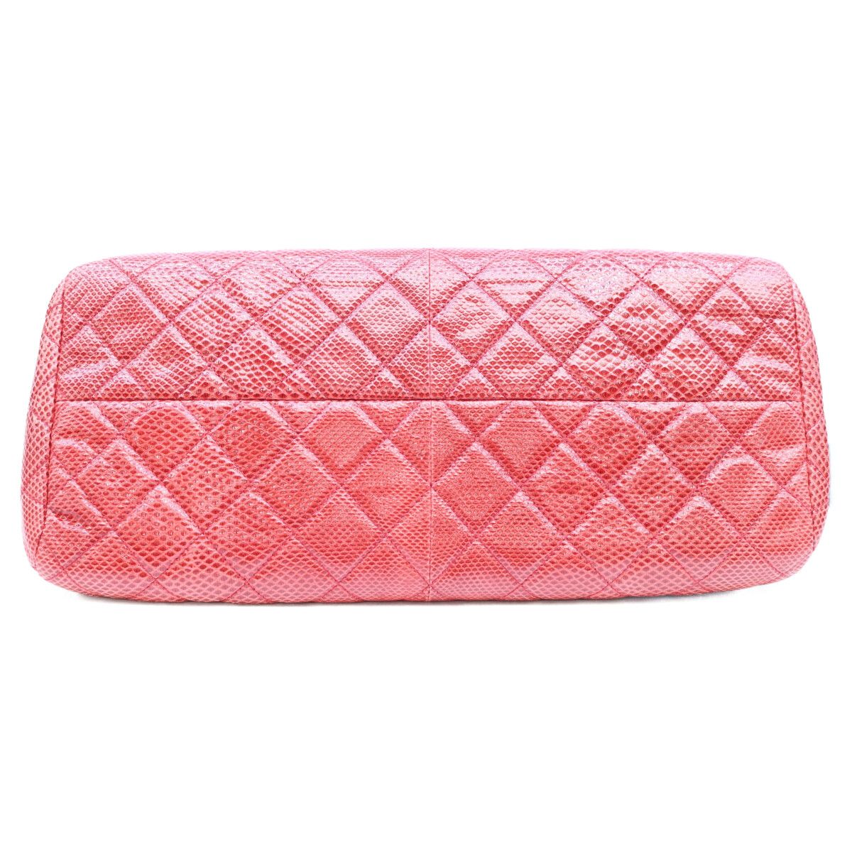 Chanel Red Exotic Leather Silver Bowling Shoulder Bag — view 5
