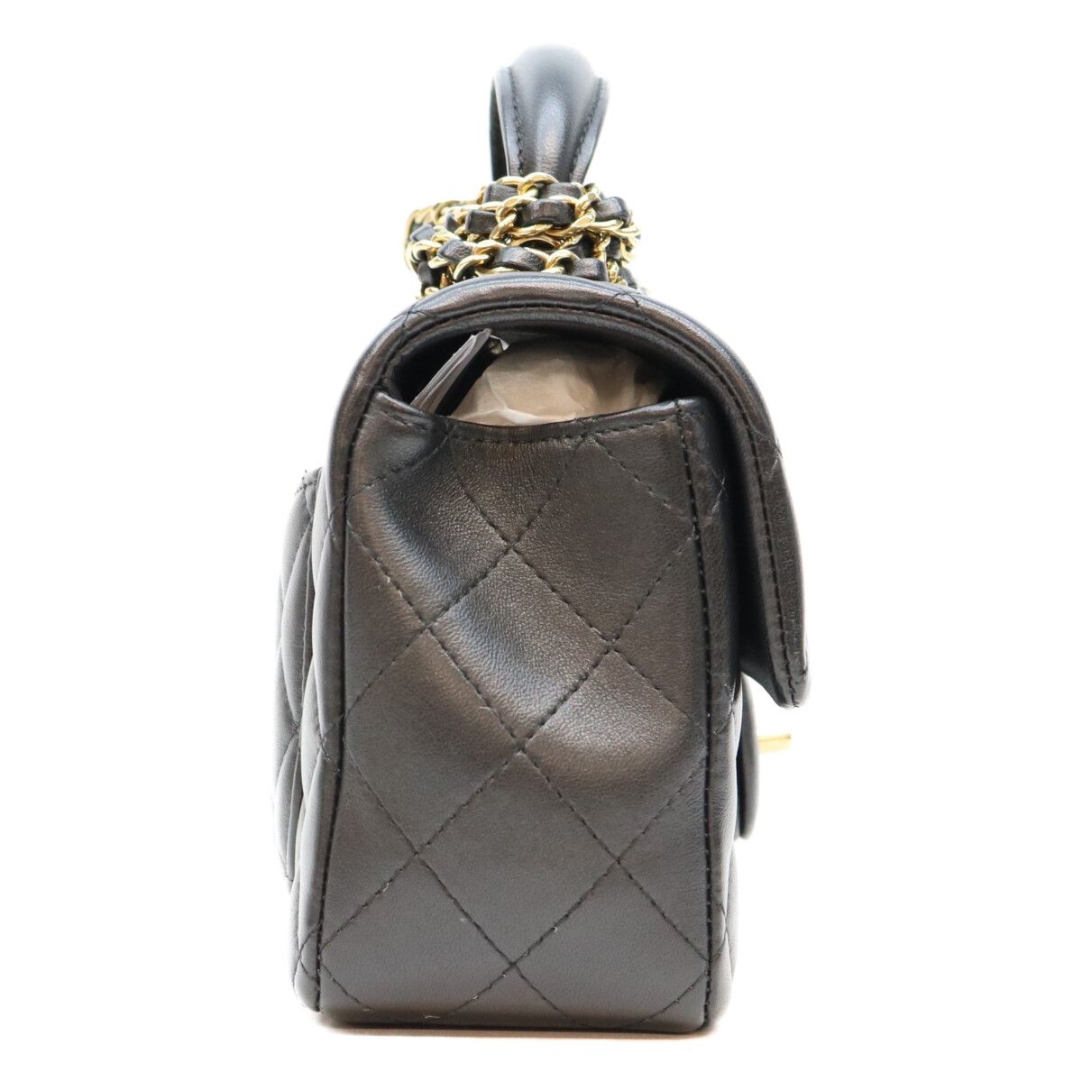 Chanel Black Lambskin Top Handle Mini Quilted 20 — view 4