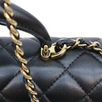 Chanel Black Lambskin Top Handle Mini Quilted 20 — view 7