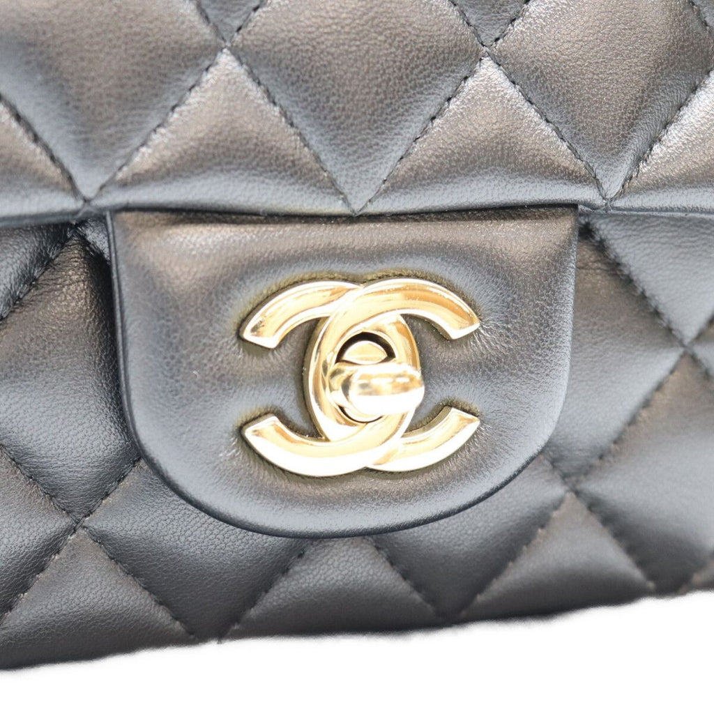 Chanel Black Lambskin Top Handle Mini Quilted 20 — view 6