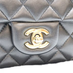 Chanel Black Lambskin Top Handle Mini Quilted 20 — view 6