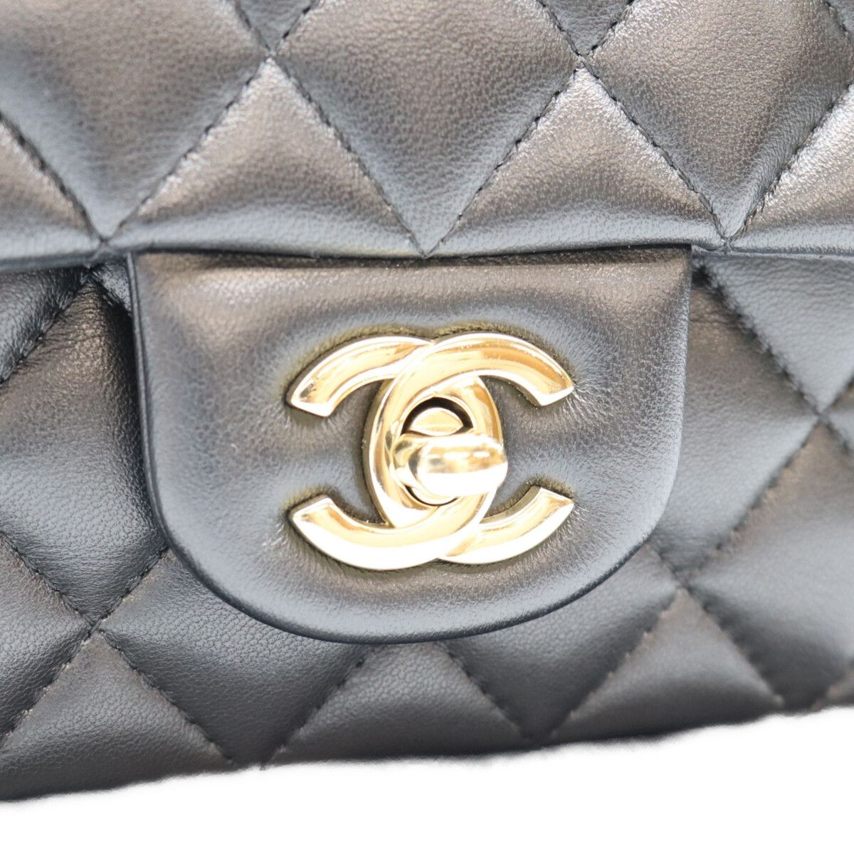 Chanel Black Lambskin Top Handle Mini Quilted 20 — view 6