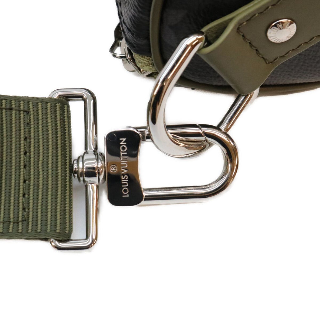 Louis Vuitton Monogram Eclipse Khaki Green Keepall Bandouliere 25 Boston Bag — view 6