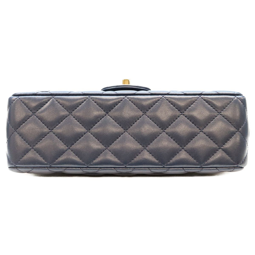 Chanel Navy Lambskin Bijou Chain Top Handle Quilted 23 — view 5