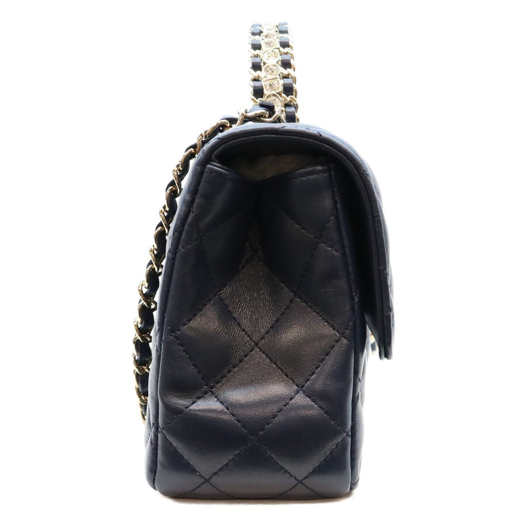 Chanel Navy Lambskin Bijou Chain Top Handle Quilted 23 — view 4