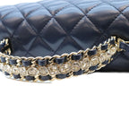 Chanel Navy Lambskin Bijou Chain Top Handle Quilted 23 — view 7