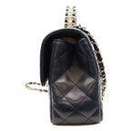 Chanel Navy Lambskin Bijou Chain Top Handle Quilted 23 — view 2